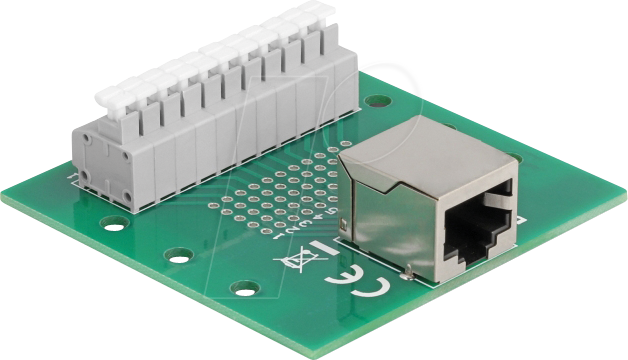 DELOCK 67012 - RJ50 Buchse / Terminalblock, Hutschiene