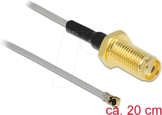Thumbnail - DELOCK 90402 - HF Antennenkabel SMA Buchse zum Einbau zu MHF® 4L