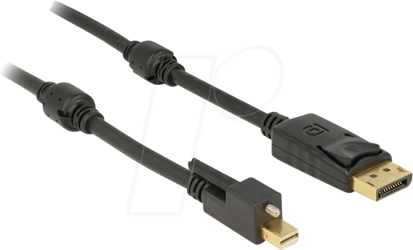Thumbnail - DELOCK 83722 - DisplayPort Kabel, mini DP 1.2 Stecker auf DP Stecker, 4K, 2 m