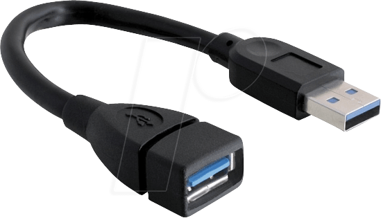 DELOCK 82776 - USB 5 Gb/s Kabel, A Stecker auf A Buchse, 0,15 m