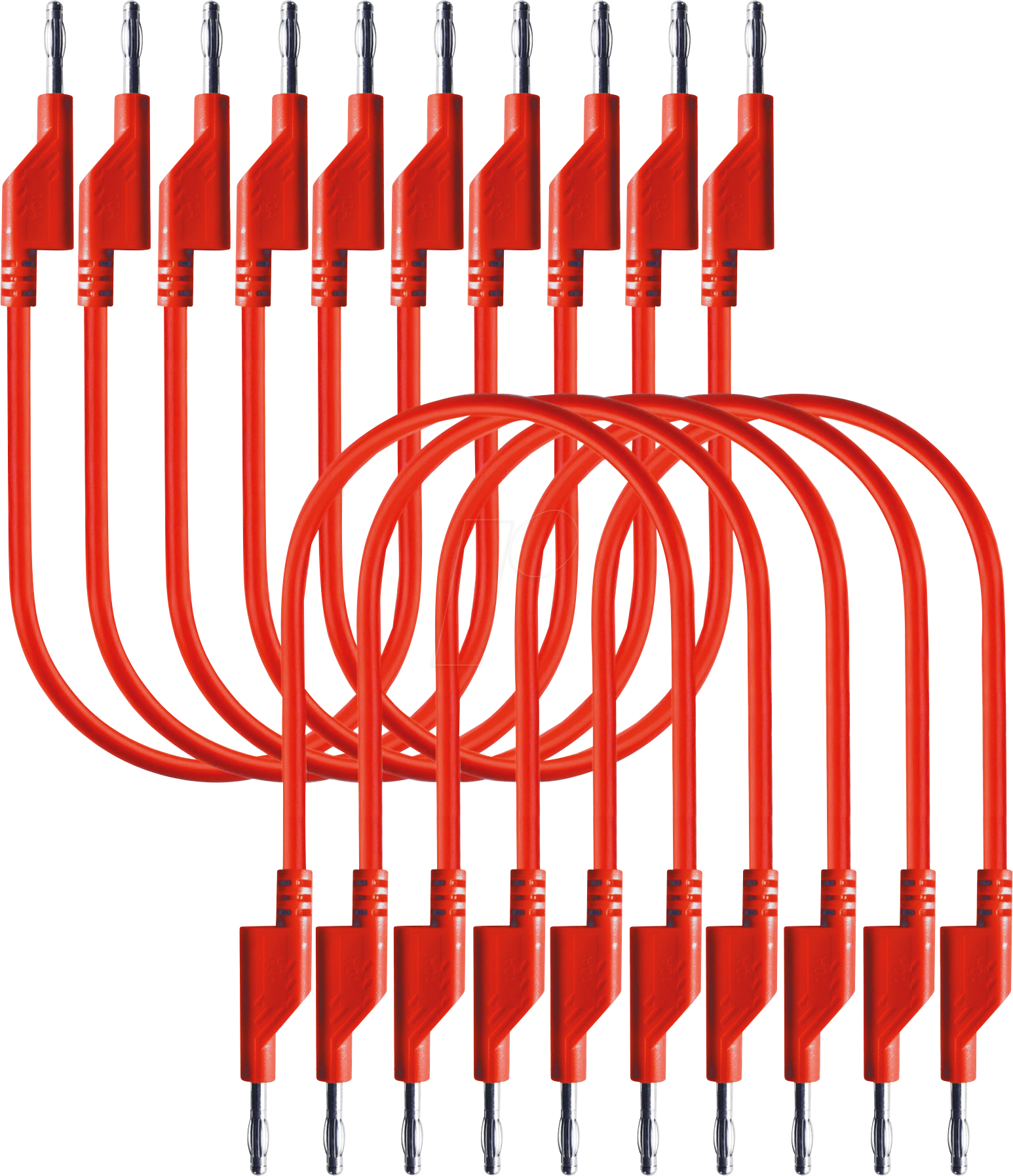 PEAKTECH 7046R - Messleitung, 0,25 m, rot, stapelbar