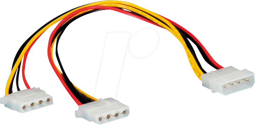 ROLINE 11031005 - 4 Pin HDD Buchse > 2x 4 Pin HDD Stecker, 0,3 m