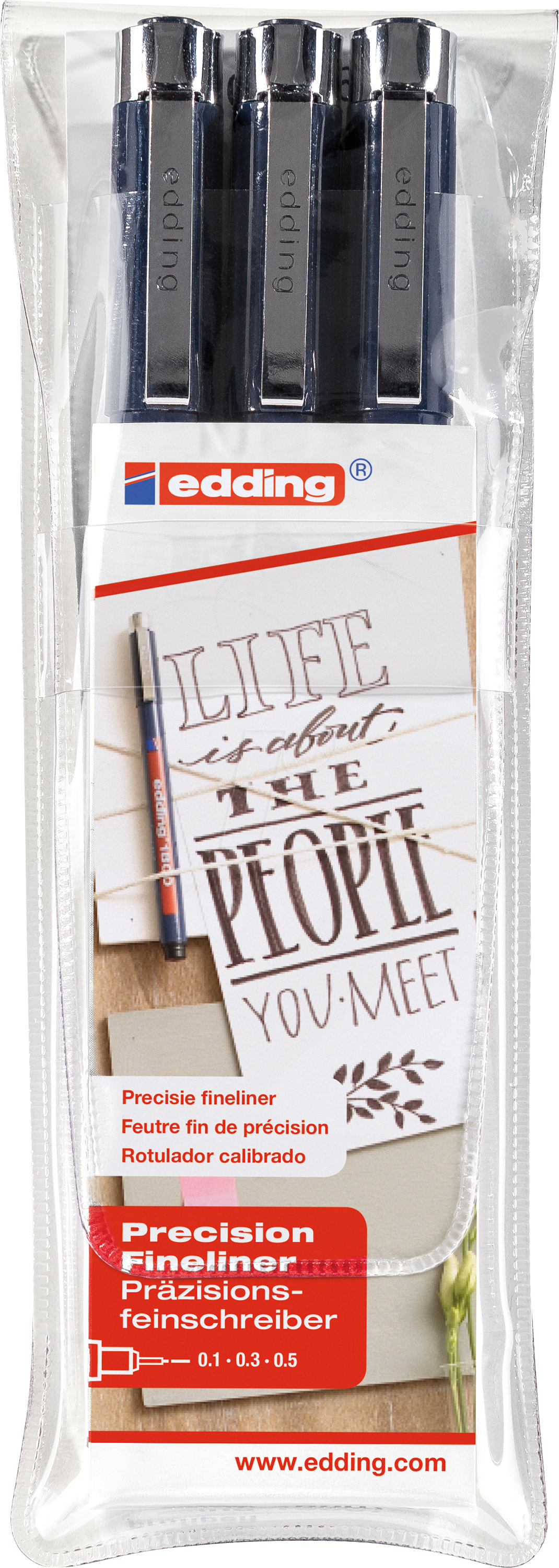 EDDING 1800/3S - Präzisionsfeinschreiber, 0,1 -0,50 mm, schwarz