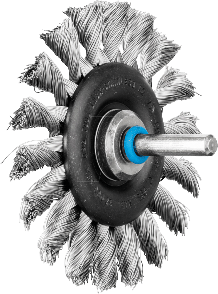 PFERD 43198010 - POS Rundbürste gezopft RBG Ø76x6 mm Schaft-Ø6 mm Edelstahl-Draht