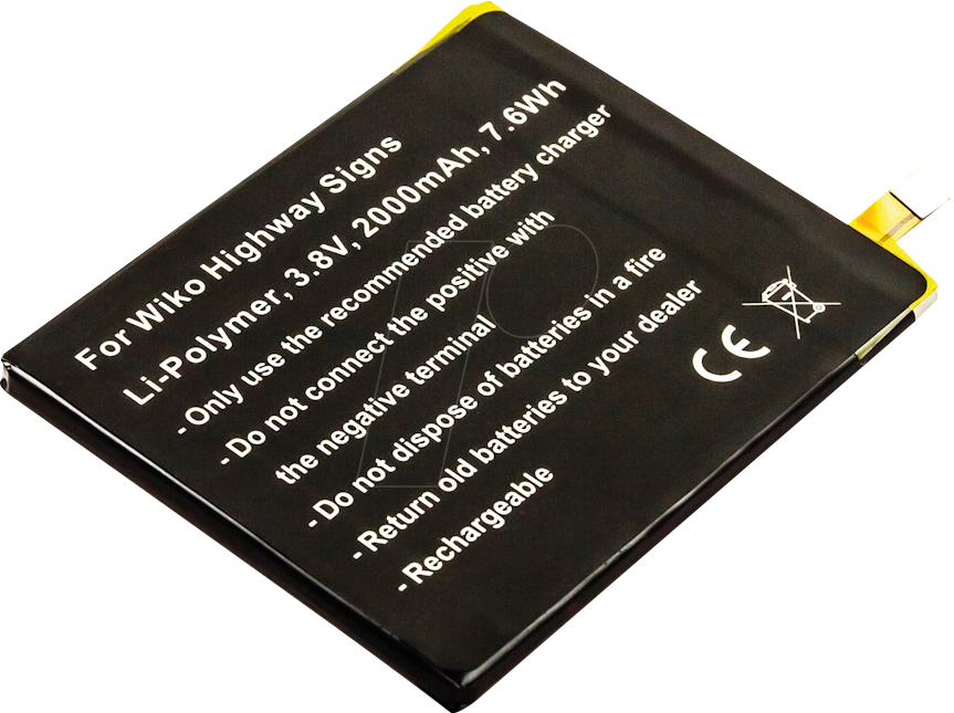 AKKU 10403 - Smartphone-Akku für WIKO-Geräte, Li-Po, 2000 mAh