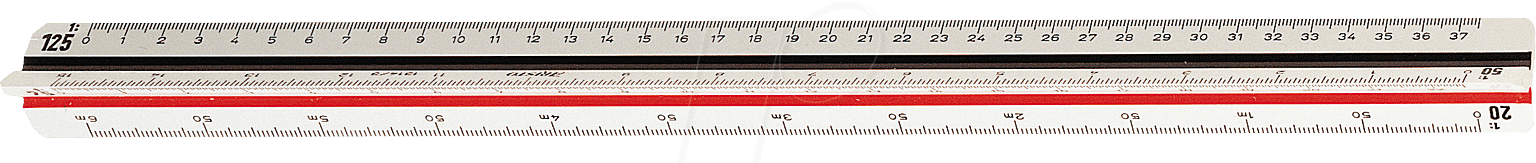 AR 1314/3 - Dreikantmaßstab, 1:20/25/50/75/100/125