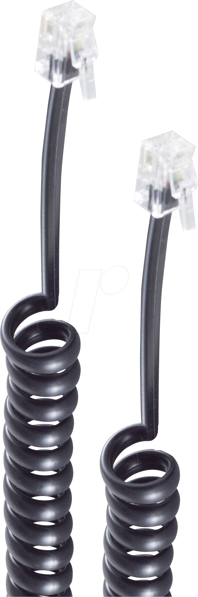 SHVP BS70135-5 - Telefonhörer-Spiralkabel, 2x 4P4C, schwarz, 5m