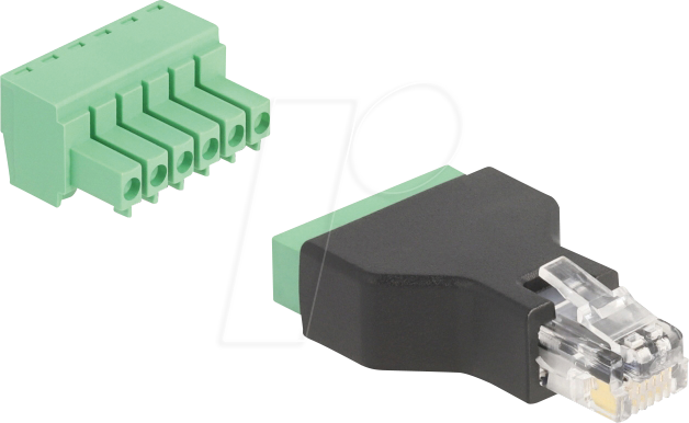 DELOCK 66590 - RJ12 Stecker / Terminalblock Adapter, 6 Pin