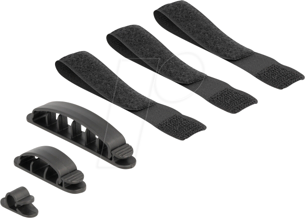 DELOCK 18393 - Kabelhalter und Klettband Set 6 Stück