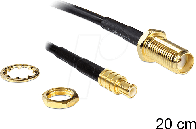 DELOCK 88578 - HF Antennenkabel, SMA Buchse > MCX Stecker, 20 cm