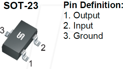 TS 5204 CX33 - Ultra LDO-Festspannungsregler 3,3 Vout, 80 mA, SOT-23