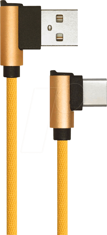 VT-5362 G - Sync- & Ladekabel, USB A -> USB C, 1,0m, gew., Stoff, gold