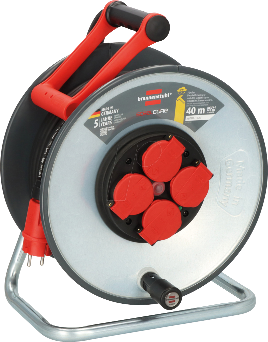 BRE 9191400110 - Kabeltrommel Professional, SteelCore, IP44, 40 m Kabel