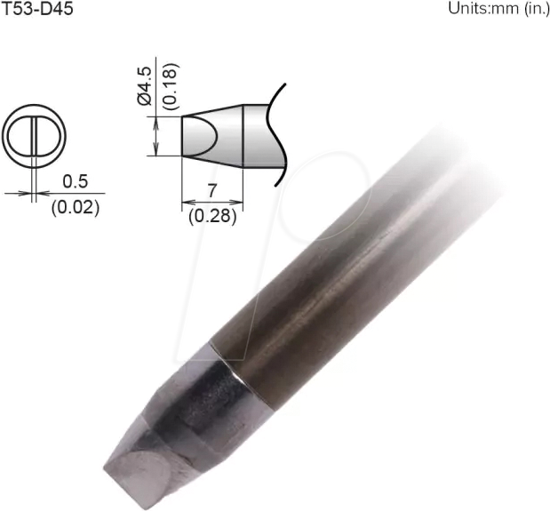 HAK T53-D45 - Aktiv-Lötspitze T53-D45, 4,5 mm, meißel