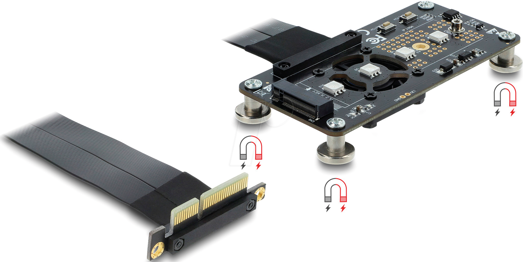 DELOCK 64357 - Riser Karte, PCIe 3.0 x4 > M.2 Key M, 10 cm