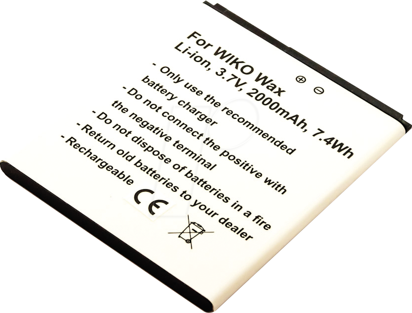 AKKU 10296 - Smartphone-Akku für WIKO-Geräte, Li-Ion, 2000 mAh
