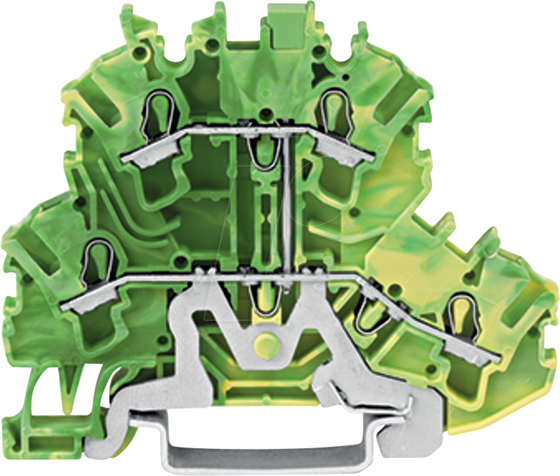 WAGO 2002-2207 - 4-Leiter-Schutzleiterklemme, 2,5 mm², PE, grün-gelb