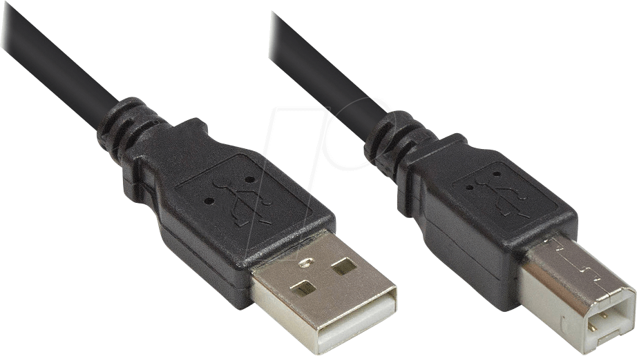 GC 2510-05OFS - USB 2.0 Kabel, A Stecker auf B Stecker, schwarz, 0,5 m