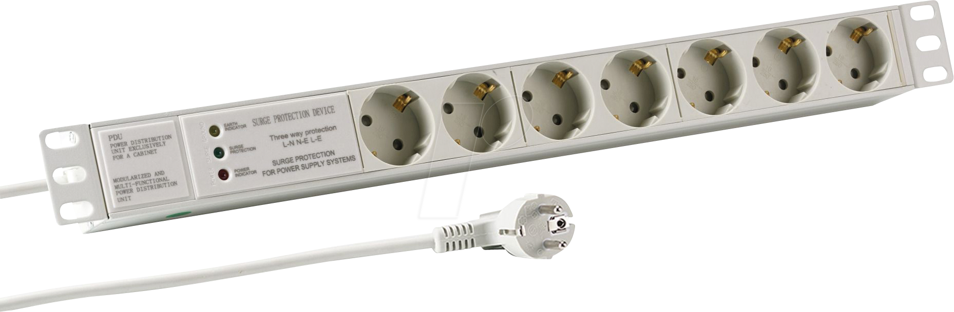 EFB EK631DE.3GR - 19'' Steckdosenleiste, 1HE, 7-fach, grau