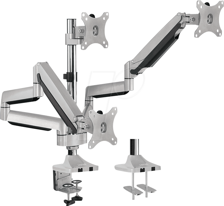 Thumbnail - LOGILINK BP0052 - Monitor Halter, 3 Displays, 13'' - 32'', 762 mm, flexibel, Tischmo