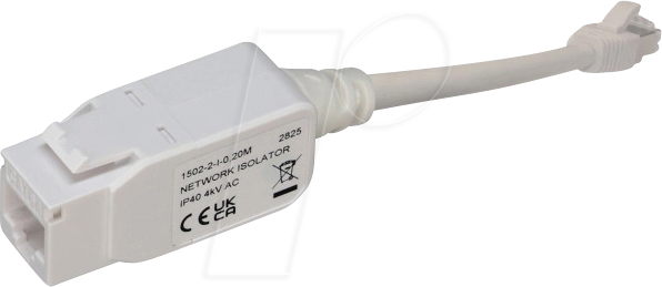TTL 15022I0,20M - Galvanischer Isolator RJ45 Keystone, 0,2M Kabel/Bu., weiß