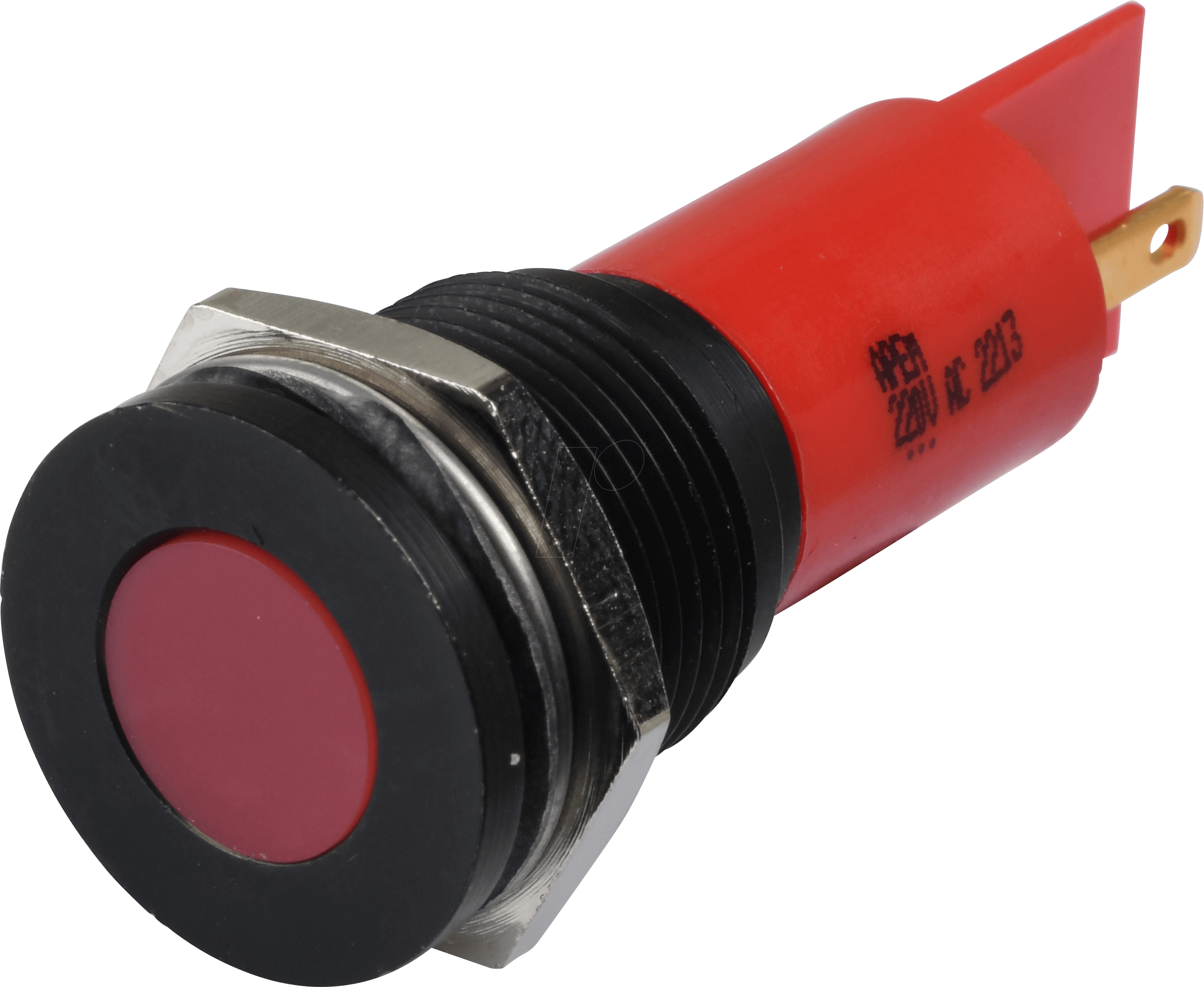 APM Q16F1B R220E - LED-Signalleuchte, rot, 220 V, Ø 16 mm, bündig, FASTON