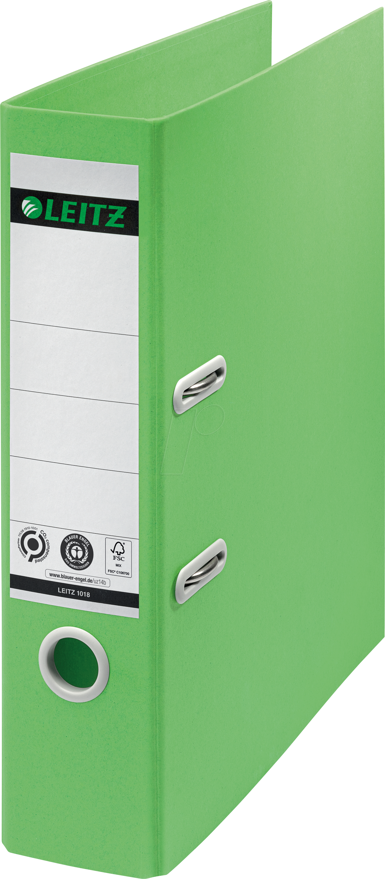 LEITZ 10180055 - Qualitäts-Ordner 180°, Recycle, grün, 80 mm