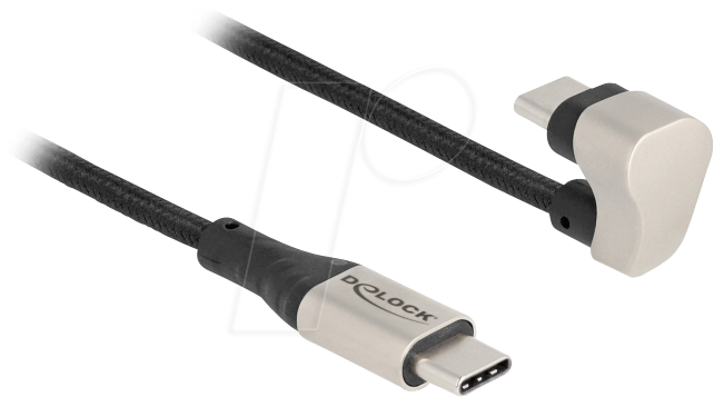 DELOCK 88160 - Sync- & Ladekabel, USB-C Stecker, 180°, 60 W, 2 m