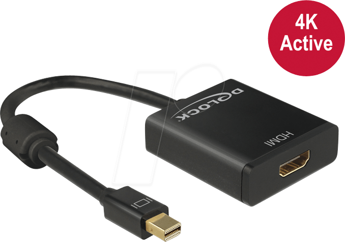 DELOCK 62611 - DisplayPort Adapter, Mini DP 1.2 Stecker auf HDMI Buchse