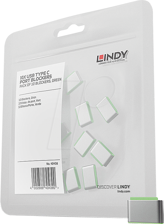 LINDY 40438 - USB-C-Port Schloss (10x Schlösser), grün