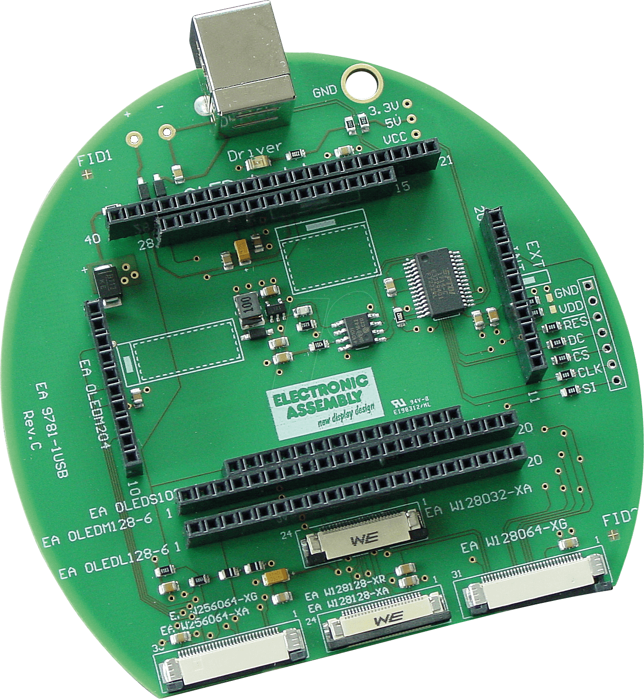 EA 9781-2USB - USB-Testboard für OLED