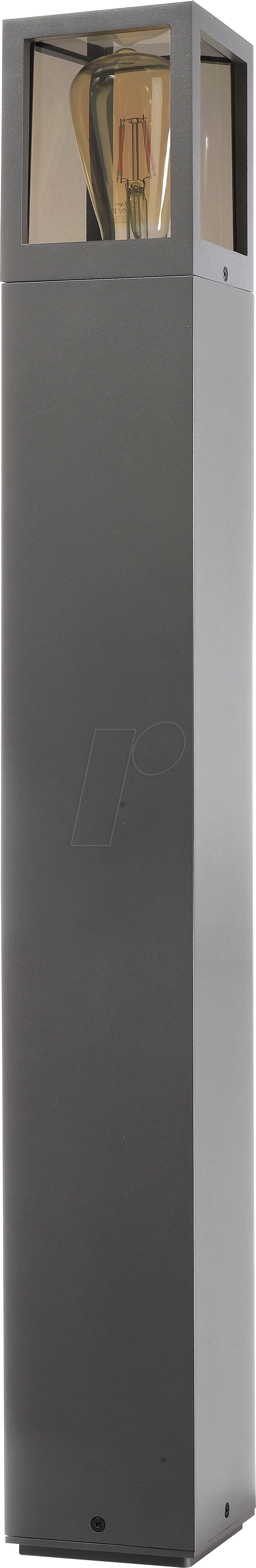 DEKO 730496 - Pollerleuchte, Facado II eckig getönt 650mm, 1x E27, Grau