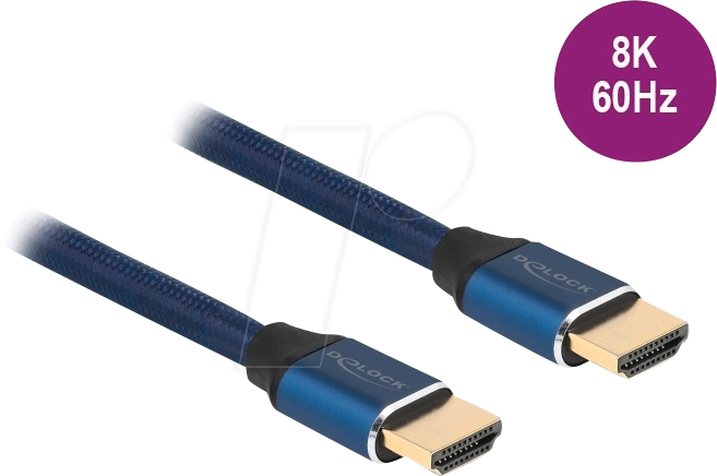 Thumbnail - DELOCK 85445 - Ultra High Speed HDMI Kabel 48 Gbps 8K 60 Hz blau 0,5 m zertifiz