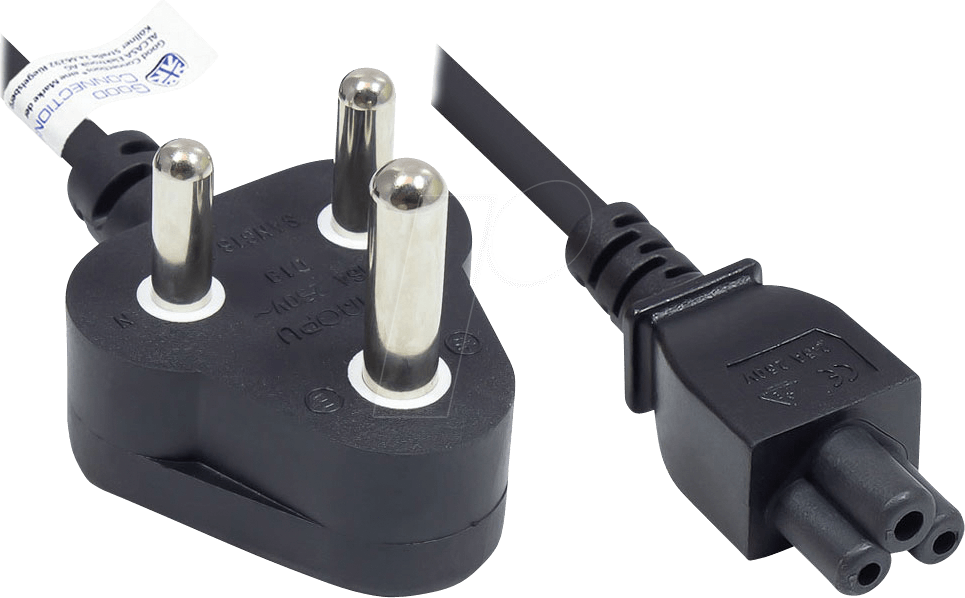 GC P905-S018 - Netzkabel, ZAF Stecker, Typ M, 1,8 m, schw, B5, SABS