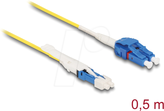 DELOCK 88291 - LWL Kabel, CS / LC Duplex UPC, G657A2 / OS2 Uniboot 0,5 m