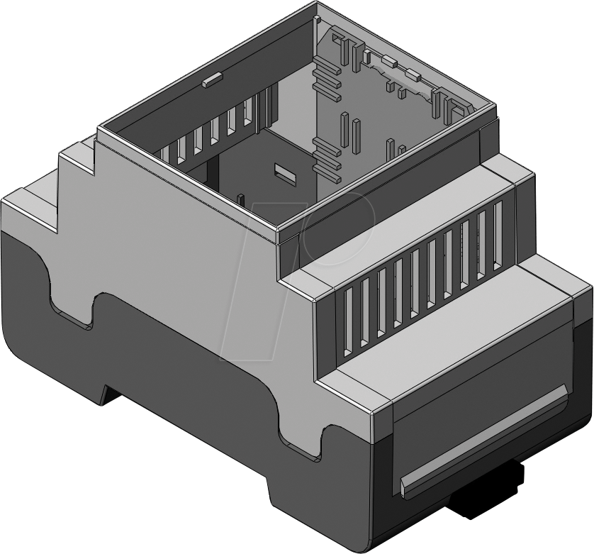 APRA DB3 OBS - Leergehäuse, offen, 53,5 x 58 x 90 mm, 3 TE