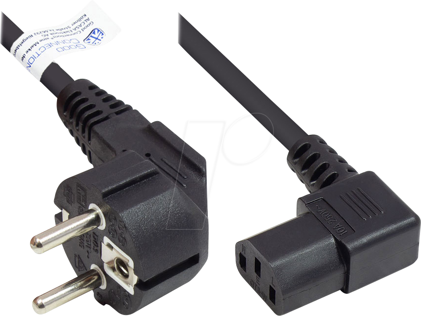 GC P0131-S050 - Netzkabel Typ E+F CEE 7/7 auf C13, schwarz, 1,00 mm², 5 m