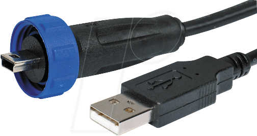 PX0441/2M00 - Einbau-Stecker mit Kabel, mini USB Typ B > USB Typ A
