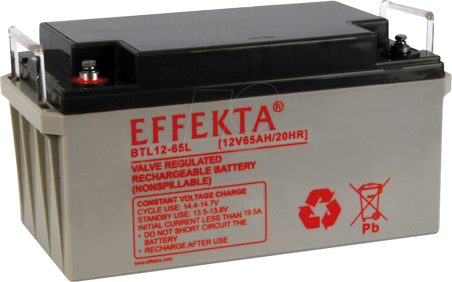 EFKTA BTL12-65L - Blei-Vlies-Akku, AGM, 12V, 65 Ah