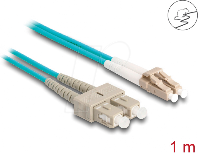 Thumbnail - DELOCK 87910 - Kabel LWL, LC Duplex, / SC Duplex, Multimode, OM3, 50/125 µm, 1