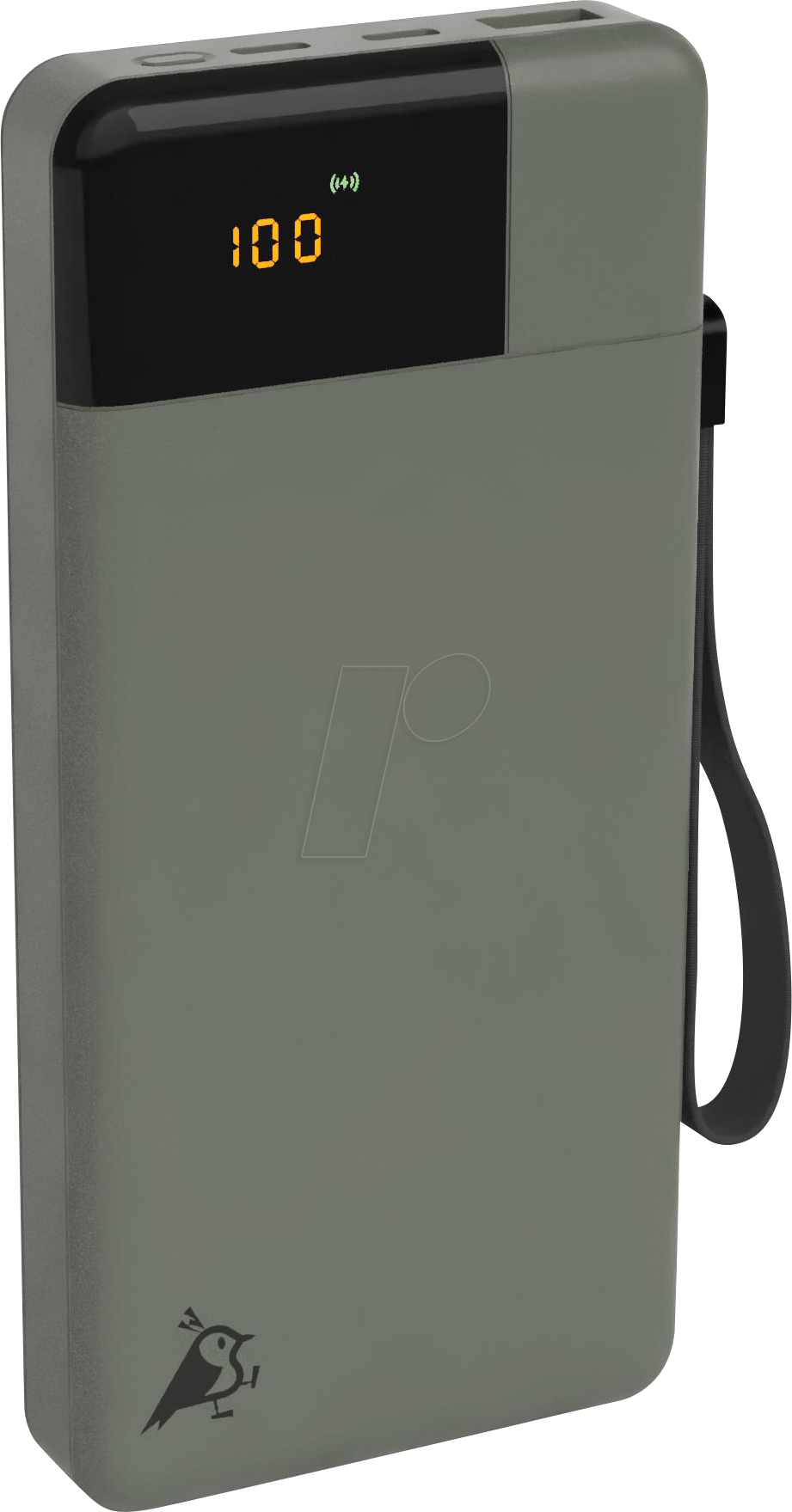 Thumbnail - AQIILA PB B20+GR - Powerbank, 20000 mAh, 65 W, 1x USB-A, 2x USB-C, moosgrün