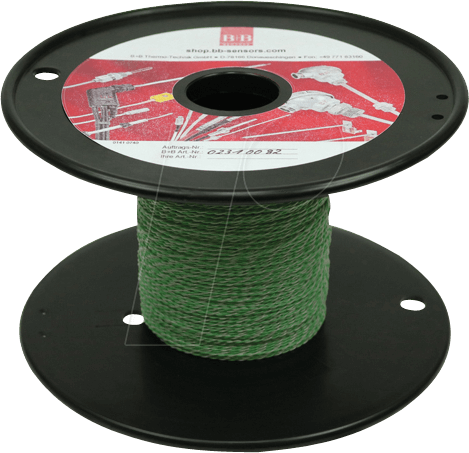 0231 0082-100M - Thermodraht 2 x 0,20 mm, Typ K NiCr-Ni, PTFE, 100 m