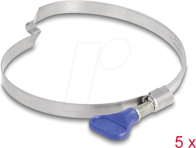 DELOCK 19614 - Schlauchschellen mit Brücke, 80 - 100 mm, 5 Stück, Edelstahl