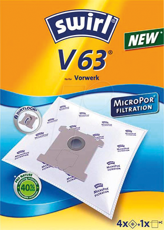 SWIRL 559091 - Staubsaugerbeutel 4 swirl® MicroPor Filtrat. V 63