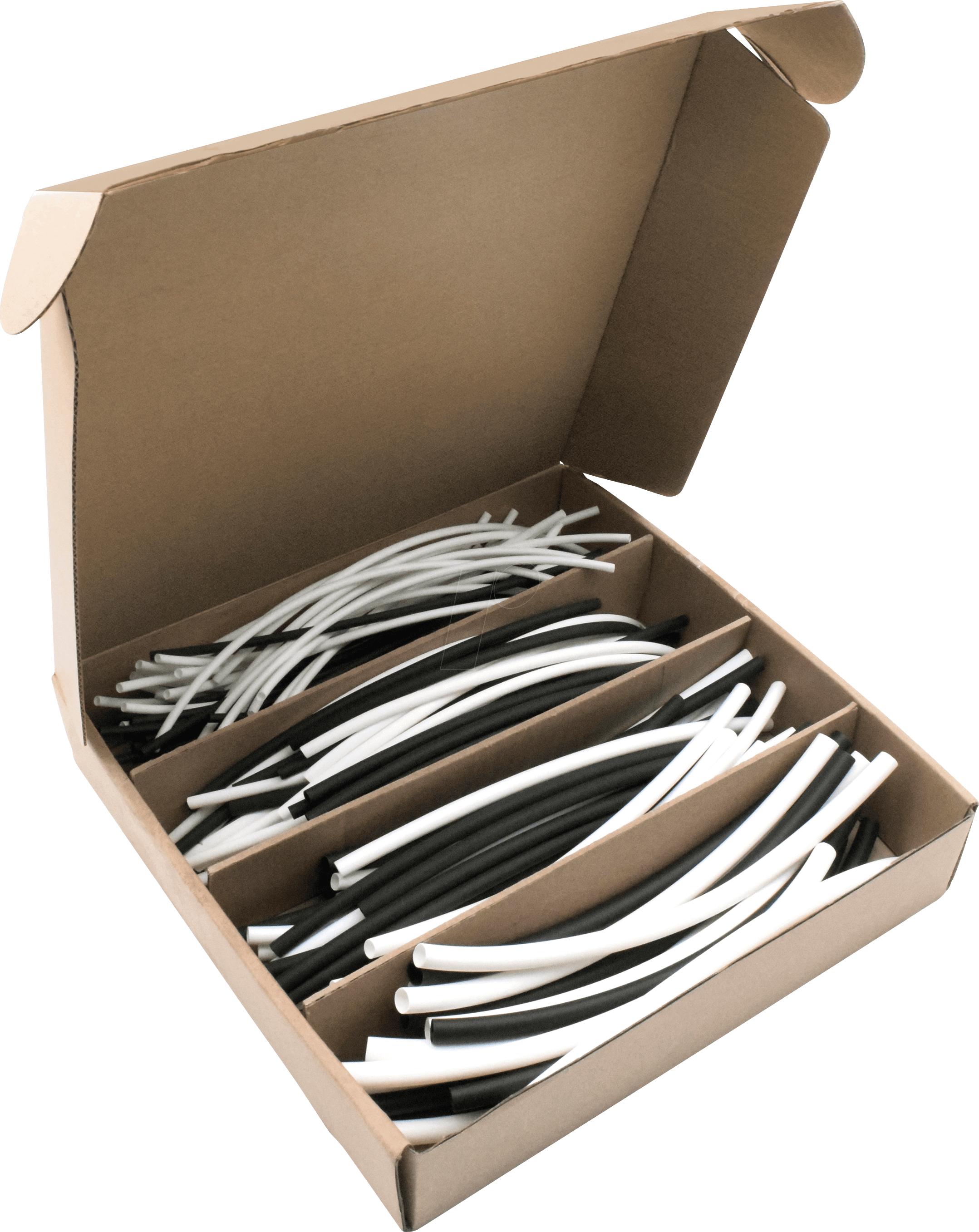 QUAD 19011CA093 - Schrumfpschlauch 3:1 mit Innenkleber - Schwarz/Weiss, 140 teilig