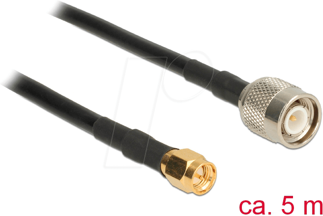 Thumbnail - DELOCK 89509 - HF Antennenkabel, TNC Stecker > SMA Stecker, 5 m
