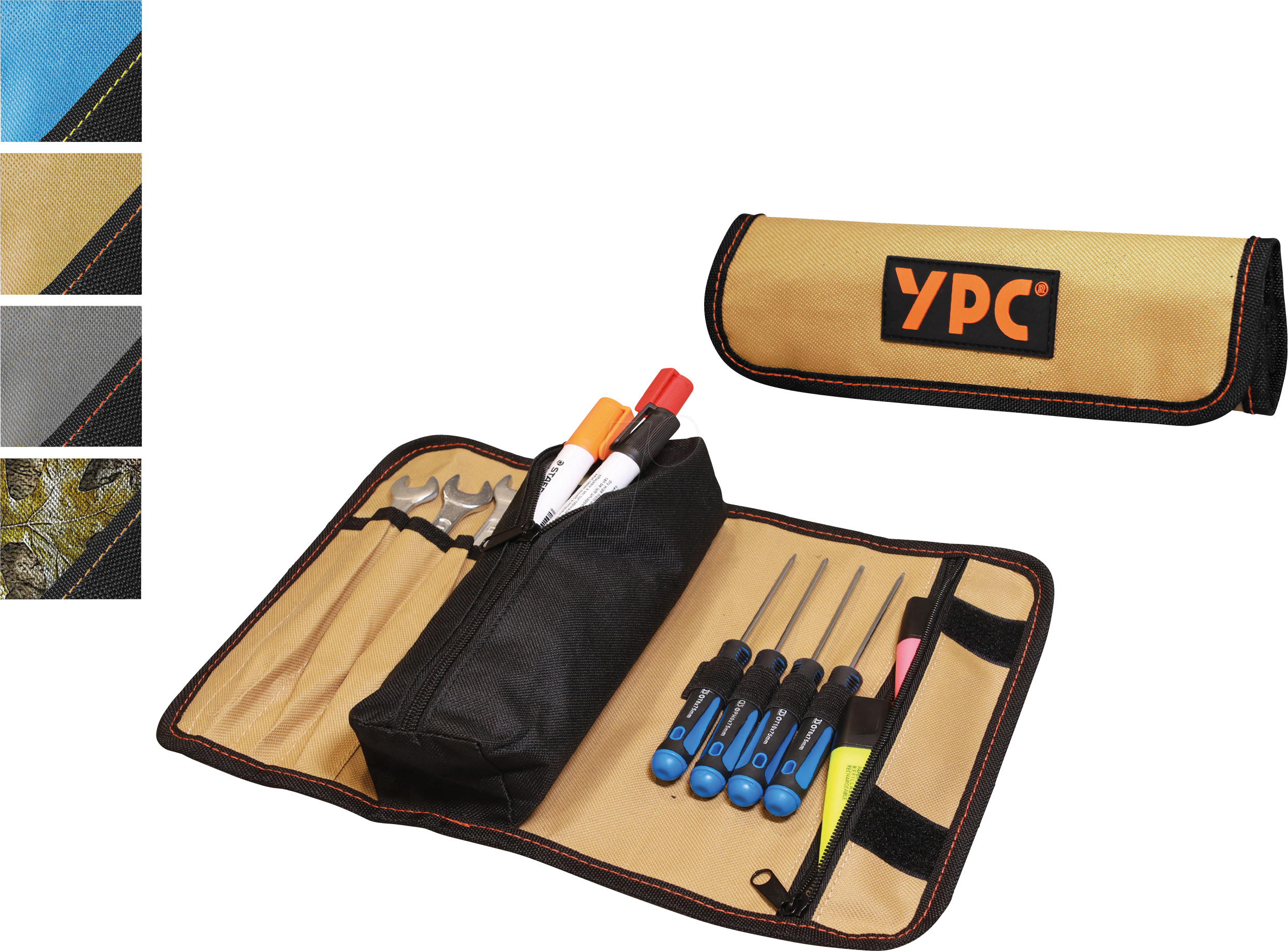 YPC BG00012BKSD - ''VarioRoll M'' Werkzeug Rolltasche, Sand-Schwarz, 36x25cm