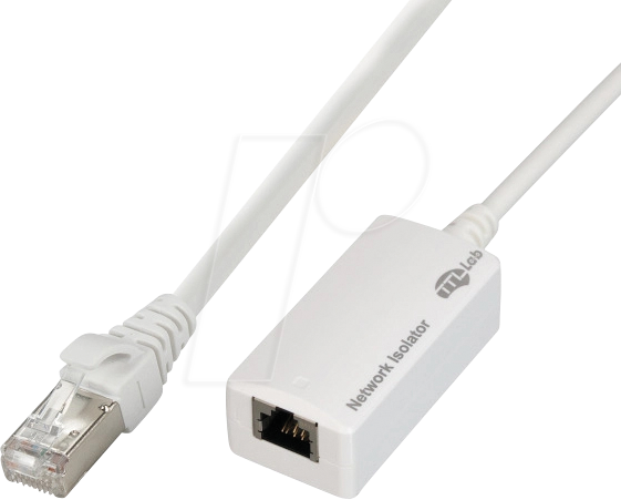 TTL 15021I0,20M - Galvanischer Isolator RJ45, 0,2M Kabel/Buchse, EN 62368-1, weiß