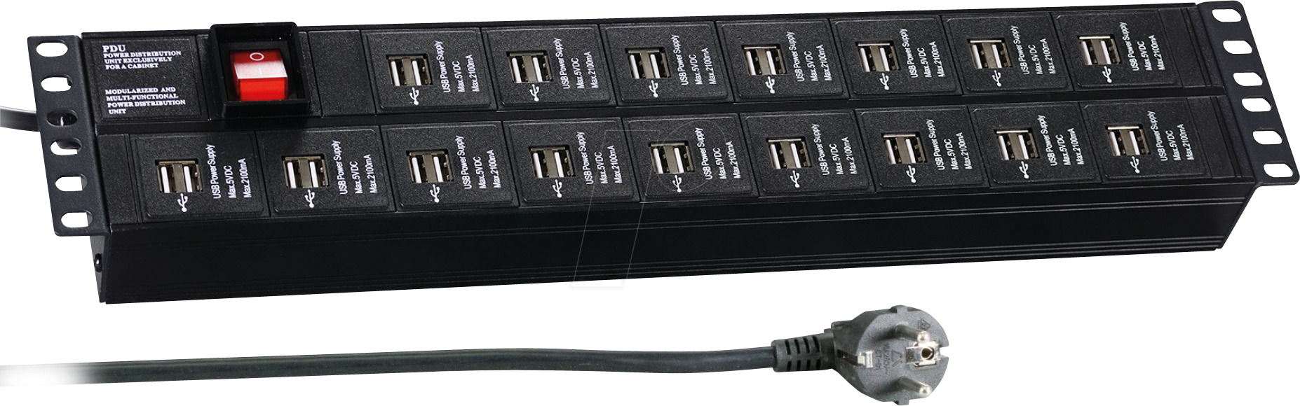 EFB EK631USB.2 - 19'' Steckdosenleiste, 2HE, 32-fach, USB