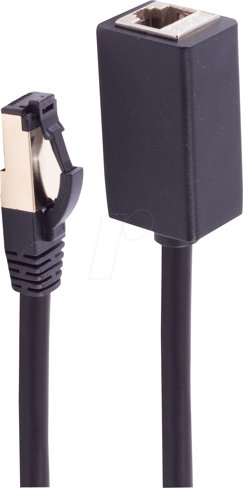 SHVP BS08-44015 - RJ45 Patchkabelverlängerung, Cat. 8.1, schwarz 0,5 m